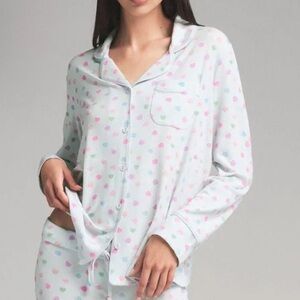 NWT SKIMS women's candy heart pink valentines soft lounge sleep top size medium